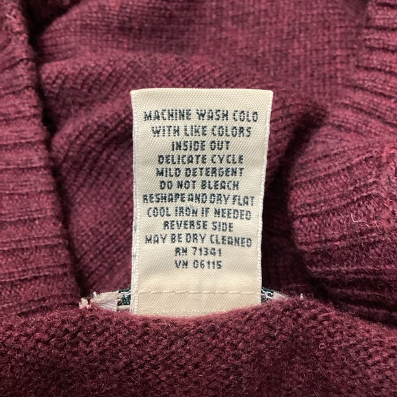L.L.Bean Lambswool Mens Large Sweater Cranberry - Picture 10 of 13